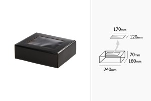 Крафт картон  кутия с прозорец с размери 240x180x70 mm-изображение_група