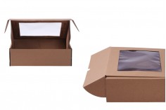 Крафт картон  кутия с прозорец с размери 240x180x70 mm