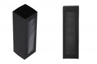 Матова черна хартиена кутия с прозорец 47х47х155 - 20 бр