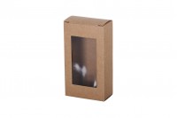 Хартиена крафт кутия за сапун с прозорец, с размери  100x55x30 mm 