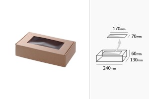 Кутия за съхранение от крафт хартия с размери  240x130x60 mm-изображение_размери