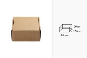 Крафт  опаковъчна кутия без прозорец 130x120x60 mm - опаковка от 20 бр-изображение_размери