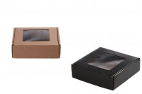 Крафт  опаковъчна кутия с прозорец 170x170x50 mm - 20 бр