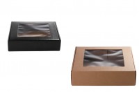 Опаковъчна кутия от крафт хартия с прозорец 300x300x70 mm - Опаковка 20 бр