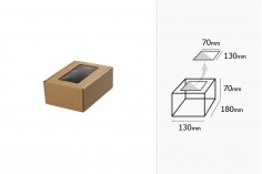 Крафт хартиена кутия с прозорец 130х180х70 мм - 20 бр.