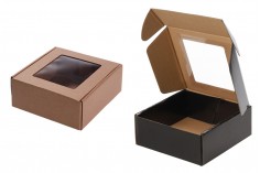 Кутия от крафт хартия с размери 180x180x70 mm с прозорец - 20 бр.