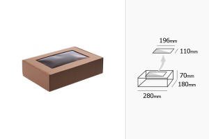 Кутия от крафт хартия с размери с прозорец  280x180x70 mm - 20 бр.-изображение_група
