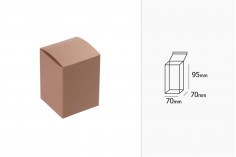 Крафт хартиена кутия 70x70x95 мм с кафява външна част и бяла вътрешна част - 50 бр