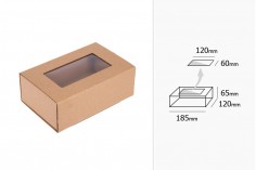 Картонена  крафт кутия  с прозорец 185x120x65 мм - 20 бр. в опаковка