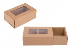Картонена  крафт кутия  с прозорец 185x120x65 мм - 20 бр. в опаковка