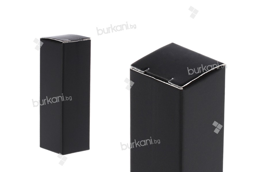 Хартиена кутия с размери 23х23х72 мм в черно - 50 бр
