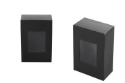 Хартиена кутия с размери 55х30х80 мм черна с прозорец - 50 бр. в пакет
