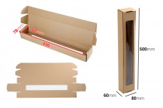 Кутия от крафт хартия с прозорец 80х60х500 мм - 20 бр
