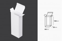 Бели картонени кутии за бутилки 100 мл за парфюми с  размери 64х35х160 мм