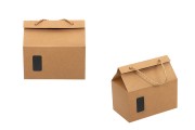 Крафт картонена кутия тип куфар с прозорче с размери 200x120x115 - 20 бр