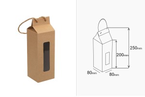Картонена кутия - чанта с прозорец с размери 80x80x200 - 20 бр-2