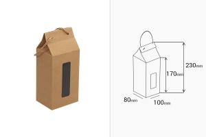 Крафт кутия тип чанта с размери100x80x230 - 20 бр-изображение_размери