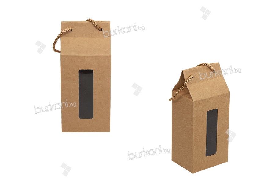 Крафт кутия тип чанта с размери100x80x230 - 20 бр