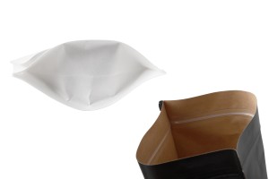 Крафт опаковка тип DOY PACK с размери 160x40x220 mm, с "цип" и с възможност за термозапечатване - 100 бр.-изображение_група