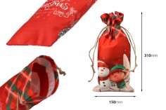 Коледна червена  торбичка с размери   150x310 mm - 12 бр. 