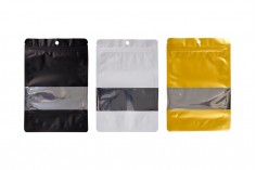Алуминиеви торбички тип Doy Pack 150x40x220 mm с цип, прозорец и термозапечатване - 100 бр.