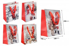 Noel hediyesi çantası  180x100x230 mm μ  sap için kurdeleli - 12 adet