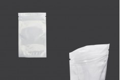 Найлонови торбички 80х130 мм с цип затваряне, с бял гръб и прозрачна предна част - 100 бр