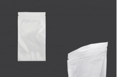 90x160 mm fermuarlı plastik torbalar, arkası beyaz ve önü şeffaf - 100 adet