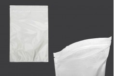 220x320 mm boyutlarında fermuarlı, arkası beyaz ve önü şeffaf plastik torbalar - 100 adet