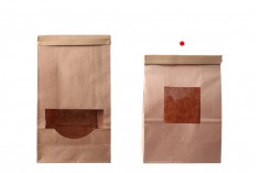 Крафт торбичка с размери 150x80x225 mm с прозорец и тел за запечатване ( tin-tie)