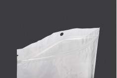Пластмасови торбички с цип 260x340 мм, бял гръб и прозрачна предна част, с възможност за термозапечатване - 100 бр.