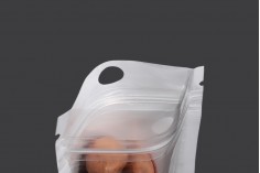 Пластмасови торбички с цип с размери 60x100 мм, с бял гръб и прозрачна предна част - 100 бр.