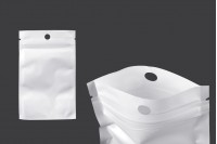 Бели пласмасови  торбички с цип 80х130 мм, с отвор и възможност за термозапечатване - 100 бр.