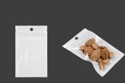 Пластмасови торбички с цип  с размери 80x130 mm, с бял гръб и прозрачна предна част - 100 бр.