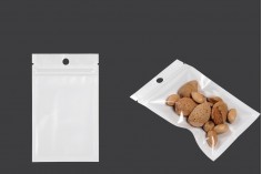 Пластмасови торбички с цип  с размери 80x130 mm, с бял гръб и прозрачна предна част - 100 бр.