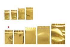 Алуминиеви торнички с цип,  120x200 мм, прозрачна лицева страна и възможност за термозапечатване  - 100 бр