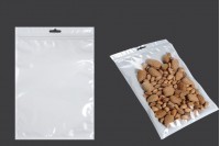 Пластмасови торбички с цип 180x260 мм, бял гръб, прозрачна предна част с Eurohole - 100 бр