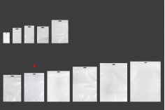 Пластмасови торбички с цип 180x260 мм, бял гръб, прозрачна предна част с Eurohole - 100 бр