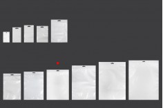 Пластмасови торбички  с цип 220x300 mm, бяла отзад, прозрачразна отпред с Eurohole - 100 бр