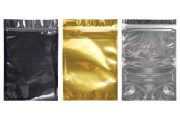 Алуминиева торбичка с цип, с размер  200x300 mm, прозрачна лицева страна и с възможност за термозапечатване  - 100 бр