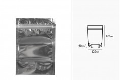 Опаковак Doy Pack с размери 120x40x170 mm с цип затваряне, алуминиева задна част и прозрачна предна част -100 бр.