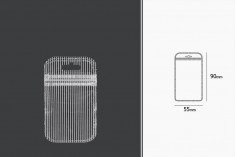 Пластмасови пликове  с цип затваряне 55x90 мм, с прозрачен гръб и  Eurohole - 100 бр