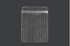 Fermuarlı plastik poşetler 150x200mm, şeffaf şeffaf ön ve delik eurohole - 100 adet