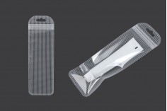 Пластмасови пликове с цип 60x185  mm, прозрачна предна част с дупка Eurohole - 100 бр./пакет