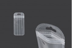 Пластмасови пликове с цип 60х130 мм прозрачна предна част с дупка Eurohole - 100 броя