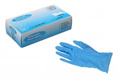 Tek kullanımlık nitril eldivenler pudrasız, açık mavi S - 100 adet