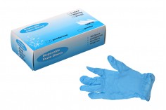 Tek kullanımlık nitril eldivenler pudrasız (pudrasız) açık mavi boyutta Küçük - 100 adet