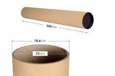 Plastik kapaklı silindirik kağıt ambalaj kutusu 73x550 mm - 10 adet