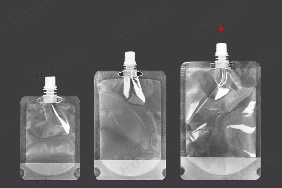Прозрачна опаковка тип Doy Pack  500 ml с бяла капачка - 50 бр-изображение_размери
