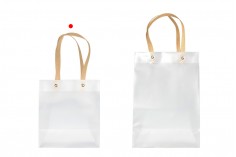 Пластмасова подаръчна торбичка 160x100x180 mm полупрозрачна с дръжка - 12 бр.